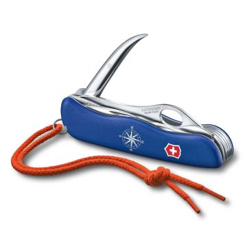 Navaja Victorinox Skipper PRO MW abierta con mango azul ergonómico – Cuchillalia.com