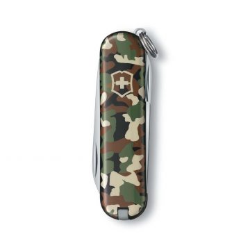 Anverso de la navaja multiusos Victorinox Classic SD Camouflage – Cuchillalia.com