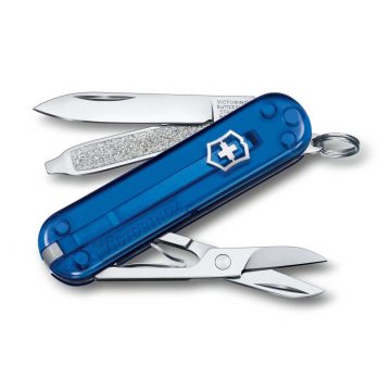 Navaja multiusos Victorinox Classic SD Deep Ocean en azul transparente – Cuchillalia.com