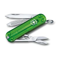 Navaja multiusos Victorinox Classic SD Green Tea en verde transparente - Cuchillalia.com