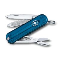 Navaja multiusos Victorinox Classic SD Sky High en azul transparente - Cuchillalia.com