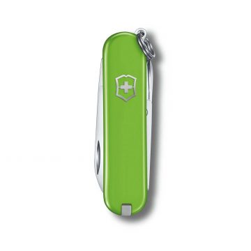 Anverso de la navaja multiusos Victorinox Classic SD Smashed Avocado en morado – Cuchillalia.com