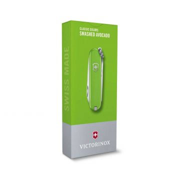 Envase de la navaja multiusos Victorinox Classic SD Smashed Avocado en morado – Cuchillalia.com