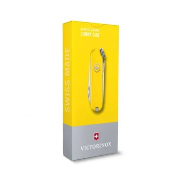 Envase de la navaja multiusos Victorinox Classic SD Sunny Side en naranja – Cuchillalia.com