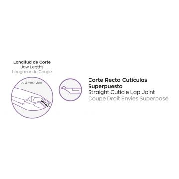 Datos del alicate corta cutículas de 10 cm, 3 mm de corte y montaje superpuesto – 3 Claveles 12099 – Cuchillalia.com