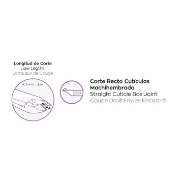 Datos del alicate corta cutículas de 10 cm, 5 mm de corte y montaje machihembrado – 3 Claveles 12105 – Cuchillalia.com