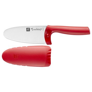 Cuchillo de cocina para niños Zwilling Kids Twinny de mango rojo con funda y protección para dedos – Cuchillalia.com