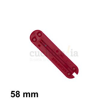 Reverso de la cacha delantera de 58 mm en color rojo de recambio para navajas multiusos Victorinox C-6200.3 - Cuchillalia.com