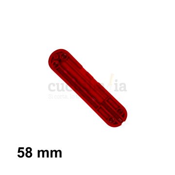 Reverso de la cacha trasera de 58 mm en color rojo de recambio para navajas multiusos Victorinox con bolígrafo C-6300.4 – Cuchillalia.com