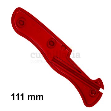 Reverso de la cacha trasera de 111 mm en color rojo de recambio para navajas multiusos Victorinox C-8300.4 – Cuchillalia.com