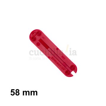 Reverso de la cacha trasera de 58 mm en color rojo de recambio para navajas multiusos Victorinox C-6200.4 – Cuchillalia.com
