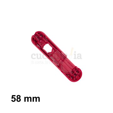 Reverso de la cacha delantera de 58 mm en color rojo de recambio para navajas multiusos Victorinox con linterna C-6200.1 – Cuchillalia.com