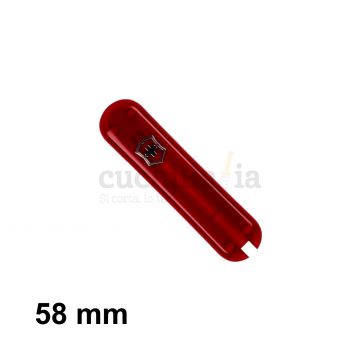 Cacha trasera de 58 mm en color rojo transparente de recambio para navajas multiusos Victorinox C-6200.T3 – Cuchillalia.com