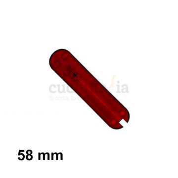 Reverso de la cacha trasera de 58 mm en color rojo transparente de recambio para navajas multiusos Victorinox C-6200.T3 – Cuchillalia.com