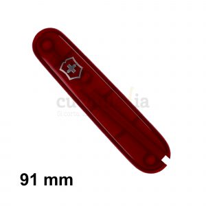 Cacha delantera de 91 mm en color rojo transparente de recambio para navajas multiusos Victorinox - C-3600.T3 - Cuchillalia.com