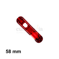 Cacha delantera de 58 mm de color rojo transparente de recambio para navajas multiusos Victorinox con linterna (tapa para la pila no incluida) - C-6200.T1 - Cuchillalia.com