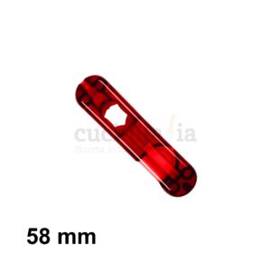 Cacha delantera de 58 mm de color rojo transparente de recambio para navajas multiusos Victorinox con linterna (tapa para la pila no incluida) - C-6200.T1 - Cuchillalia.com