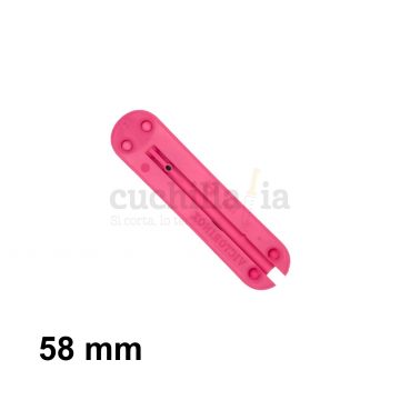 Reverso de la cacha delantera de 58 mm en color rosa de recambio para navajas multiusos Victorinox – C-6251.3 – Cuchillalia.com