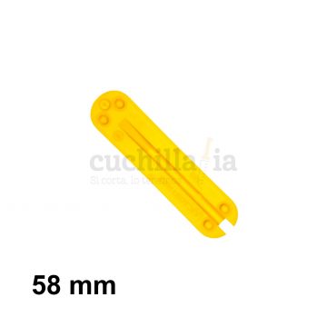Reverso de la cacha trasera de 58 mm en color amarillo de recambio para navajas multiusos Victorinox – C-6208.4 – Cuchillalia.com