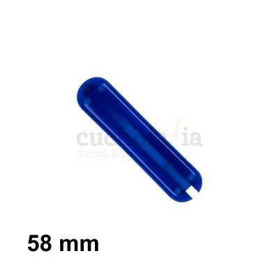 Cacha trasera de 58 mm en color azul transparente de recambio para navajas multiusos Victorinox C-6202.T4 - Cuchillalia.com