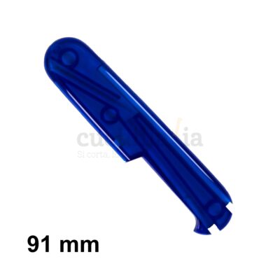 Cacha trasera de 91 mm en color azul transparente de recambio para navajas multiusos Victorinox con bolígrafo - C-3502.T4 - Cuchillalia.com
