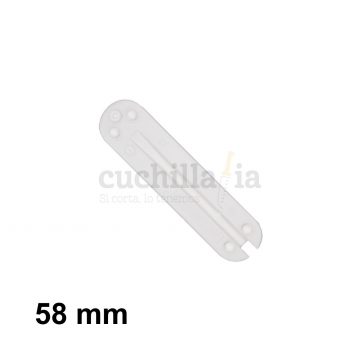Reverso de la cacha trasera de 58 mm en color blanco de recambio para navajas multiusos Victorinox – C-6207.4 – Cuchillalia.com