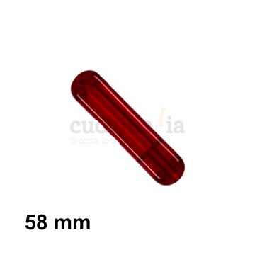 Cacha trasera de 58 mm en color rojo transparente de recambio para navajas multiusos Victorinox con bolígrafo C-6300.T4 – Cuchillalia.com