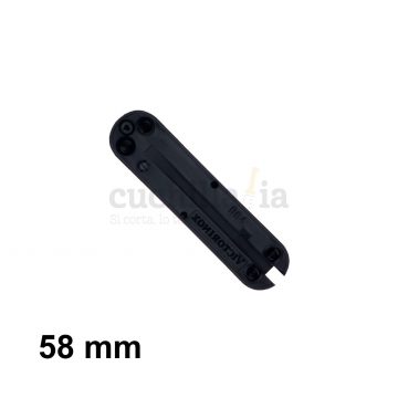 Reverso de la cacha trasera de 58 mm en color negro de recambio para navajas multiusos Victorinox C-6203.4 – Cuchillalia.com