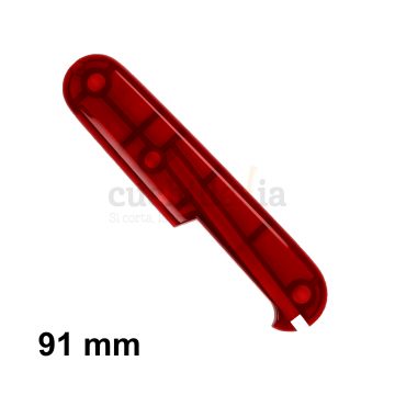 Cacha trasera de 91 mm en color rojo transparente de recambio para navajas multiusos Victorinox – C-3600.T4 – Cuchillalia.com