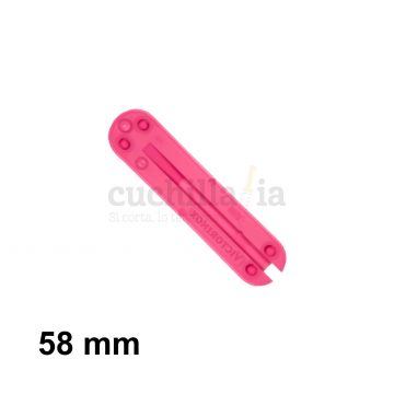 Reverso de la cacha trasera de 58 mm en color rosa de recambio para navajas multiusos Victorinox – C-6251.4 – Cuchillalia.com