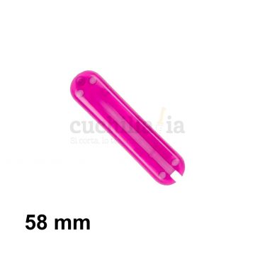 Cacha trasera de 58 mm en color rosa transparente de recambio para navajas multiusos Victorinox – C-6205.T4 – Cuchillalia.com