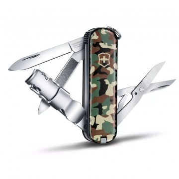 Cortauñas multiusos Victorinox Nail Clip 580, camuflaje, de 8 funciones, abierta – Cuchillalia.com