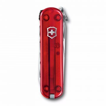 Cortauñas multiusos Victorinox Nail Clip 580, rojo transparente, de 8 funciones, cerrada – Cuchillalia.com