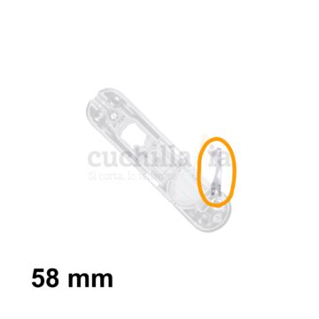 Reverso de la tapa para la pila en plata transparente de las navajas de 58 mm de Victorinox con linterna A.6149.T7 – Cuchillalia.com