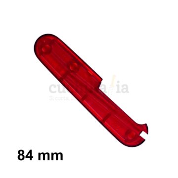 Reverso de la cacha trasera de 84 mm en color rojo transparente de recambio para navajas multiusos Victorinox – C-2600.T4 – Cuchillalia.com