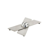 Base en X de acero inoxidable para jamonero Afinox con semiesfera Primus - Cuchillalia.com