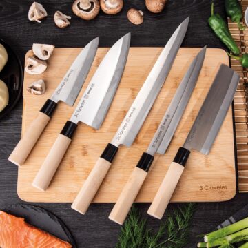 Colección de cuchillos de la serie 3 Claveles Nipon – Cuchillalia.com
