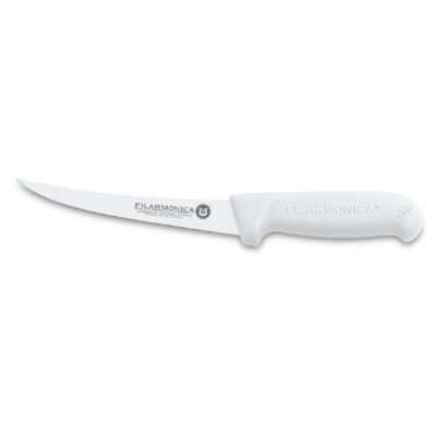 Cuchillo deshuesador curvo de 15 cm con mango blanco Filarmónica 5510 - Cuchillalia.com