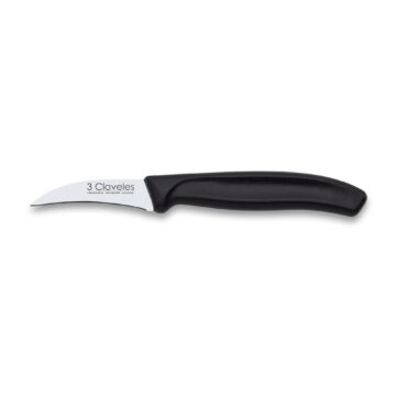 Cuchillo mondador curvo negro 3 claveles 1202 – Cuchillalia.com