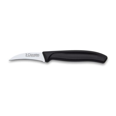 Cuchillo mondador curvo negro 3 claveles 1202 - Cuchillalia.com