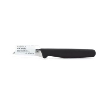 Cuchillo mondador curvo negro 3 claveles 1202 con funda hoja – Cuchillalia.com