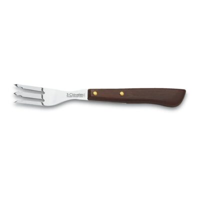 Tenedor para carne con mango de madera prensada - 3 Claveles 1502 - Cuchillalia.com