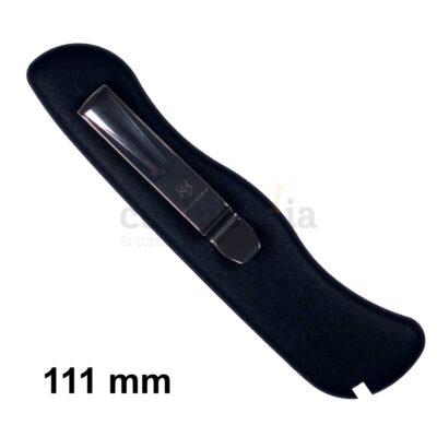 Cacha trasera de 111 mm en color negro con clip para cinturón - Recambio para navajas multiusos Victorinox - Cuchillalia.com