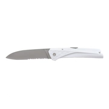 Navaja blanca Kiana Origine con filo liso y dentado – Cuchillalia.com
