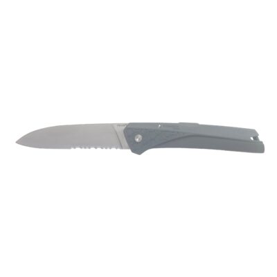 Navaja gris antracita Kiana Origine con filo liso y dentado - Cuchillalia.com