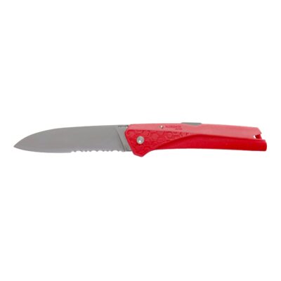 Navaja roja Kiana Origine con filo liso y dentado - Cuchillalia.com