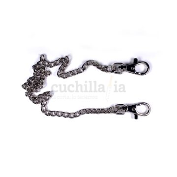 Cadena metálica fina de 40 cm con doble mosquetón Victorinox 4.1815 – Cuchillalia.com