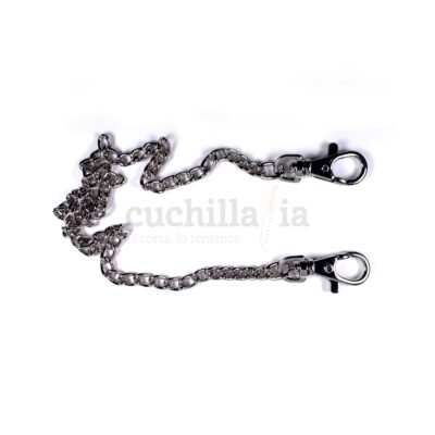 Cadena metálica fina de 40 cm con doble mosquetón Victorinox 4.1815 - Cuchillalia.com