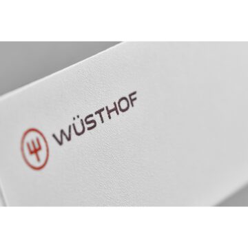Detalle del logo de Wüsthof en las fundas protectoras individuales – Cuchillalia.com