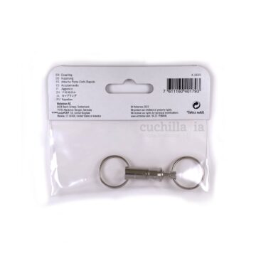 Reverso del blister del llavero automático de doble anilla Victorinox 4.1835 – Cuchillalia.com